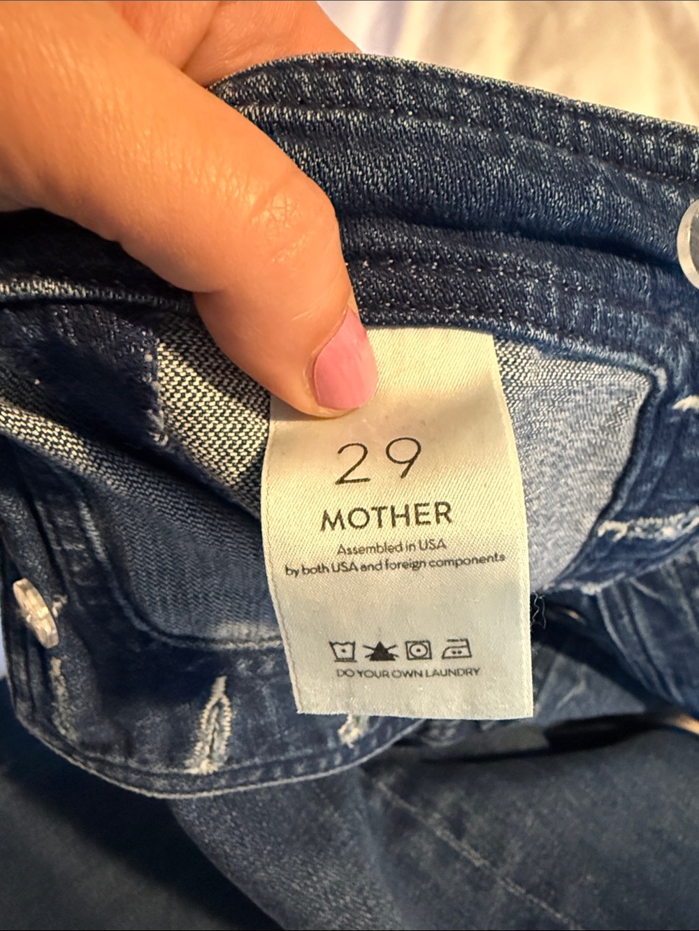 MOTHER Straight Leg Jeans in Blue Denim - Picture 4 of 6